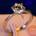 Boutique 1 Ct Solitaire Engagement‎ Ring Brilliant-Cut Simulated Diamond, Size 8 Photo 13