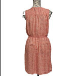 Loft Ann Taylor Coral Chevron Semi Sheer Blouson Mini Dress Beachy Boho Mature M Photo 3