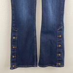 Anthropologie Pilcro Dark Wash High Rise Button Hem Boho Indie Bootcut Jeans Photo 6