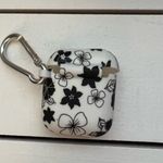 Black and White Floral Silicone Earbud Case Cover Compatible Apple AirPods 2nd Photo 3