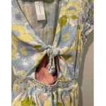 American Eagle Yellow Blue Floral Tie Front Short Sleeve Romper Photo 5