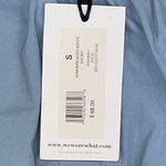 We Wore What  Windbreaker Biker Short in Dusty Blue Photo 5