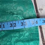 BKE Red by  Floral Mini Dress in Jaquard Green M Satin V-Neck Dress Long‎ Sleeve Photo 9