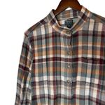 Filson Wool Blend Plaid Popover Henley Shirt Natural Rust Green size Large Brown Photo 1