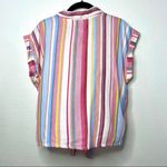 Francesca's NWT Francesca’s Addie Striped Button Front Top Size Medium Photo 6
