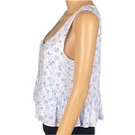 WAYF “Blue Ditsy” floral, sleeveless, lightweight peplum crop top. Small. EUC Photo 4