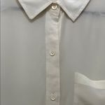 Broadway & Broome 100% Silk Elegant Cream Button Up Shirt Photo 4