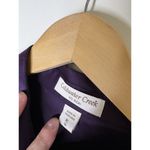 Coldwater Creek  Womens XL Button Up Shirt Purple No Iron 100% Cotton Long Sleeve Photo 5