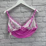 Jessica Simpson Tulip Electric Zebra Bikini Top Size L Pink Cowl Neck New Photo 3