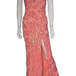 Emerald Sundae Juniors' Floral-Sequined Gown Coral/Peach Sz M NWT Photo 1