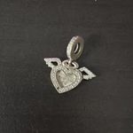 Pandora Silver Heart Pendant with Wings spread your wings and fly Photo 3