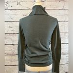 Loft  Turtleneck Long Sleeve Knit with Button Detail Sleeves Green-Small Photo 2