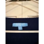 Draper James  navy pointelle gold button short sleeve sweater XXL Photo 3