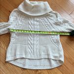EXPRESS cowl neck Cable Knit Turtleneck Sweater bell sleeve shorter in the front Photo 4