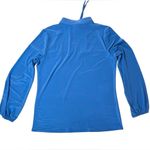 Anne Klein  Blue Lacy‎ Long Sleeve Tie Blouse Top Modern Feminine sz MEDIUM Photo 5