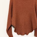 Free People  Beach Turtleneck Sweater OB1207478 Brown Rust Open Back Size Small Photo 3