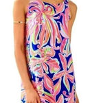 Lilly Pulitzer  Resort Jackie Shift Dress 100% Silk Navy Banana Flambé Size Small Photo 0
