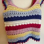 Blu Pepper Colorful Striped Crochet Tank Photo 2