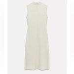 ZARA  NWT off white ivory belted front mock neck soft sleeveless midi dress Photo 6