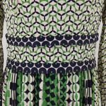 Vintage 70s Mary Martin Florida Geometric Maxi Dress Womens Mod Op Art Size 14 Green Photo 8