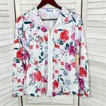 st. john's bay St. John’s Bay Active Floral Full Zip Track Jacket White Pink Petite Small Photo 8