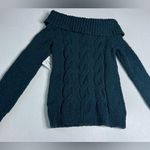 Free People Knit Off The Shoulder Blush Blue Green Sweater Sz XS Photo 0