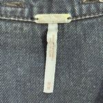 Free People  Black Distressed Denim Jacket with Knit Sleeves size M Photo 6