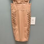 House Of CB London Valencia Faux Leather Nude Tan Dress XS Photo 5