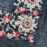 LC Lauren Conrad NEW Lauren Conrad women's black floral embroidered fringe lightweight wrap scarf Photo 5