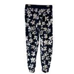 Three Dots  Black Floral Velour Lounge Joggers Photo 1