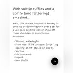 Madewell NWT Petite Smocked Tank Wide Leg Jumpsuit Sz 10P Photo 4