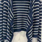 Navy Blue And White Striped Cropped Cardigan Size XS Photo 1