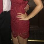 Missguided Red Lacey Party Mini Bodycon Dress Photo 1