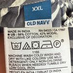 Old Navy  Womens Shirt Blouse Blue White Stripe Scallop Hem Keyhole Size XXL Photo 9