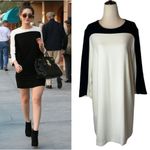 Of Mercer Dress Women 8 Ivory Black Long Sleeve Colorblock Stanton Mini Shift Photo 1