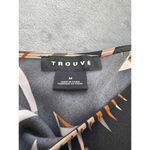 Trouvé Black Tropical Print Short Sleeve One Shoulder One Shoulder‎ Dress Medium Photo 4