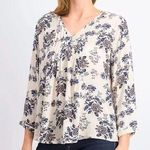Fun 2 Fun by Stitch Fix Maley Floral Pintuck Top Blouse Womens Size M Multicolor Photo 0