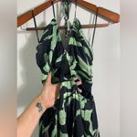 Seafolly Black, Green, Leaf Print , halter, cut out, open back, Maxi Dress XS Photo 3