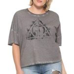 Hot Topic Fantastic Beasts: The Crimes Of Grindelwald Gray Lace-Back Crop Top Size Medium Photo 0