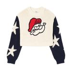 RE/DONE $450 NWT x POPEYE 50s IVORY CLASSIC CREWNECK SWEATER SZ SMALL Photo 1