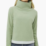 Dudley Stephens Park Slope Sage & Aqua Colorblock Pullover Size Small Fleece Green Photo 0