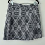 Loft |Black, Blue and White Geometric A-Line Skirt sz 8 Photo 0