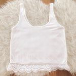 White Knit Floral Tank Size XS Photo 1