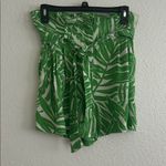Mango Green Leaf Pattern High Waist Shorts Photo 3
