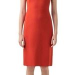 Akris Punto Cutout Jersey Sheath Dress in Fuji Apple Red Photo 0