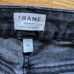 frame denim Frame Jeans Le Crop Mini Boot Cut Womens Size 26 High-Rise Stretch Black Raw Hem Photo 5
