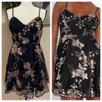 Lulus NWOT  Glittering Personality Black Sequin Skater Bustier Mini Dress Photo 1