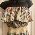 Ocean Drive Y2K Multi-colored chevron strapless boho dress with elastic waistband Photo 4