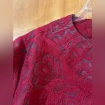  Blazer Jacket Red Textured Long Sleeve Button Up Faux Pockets Chicos 2 Photo 4