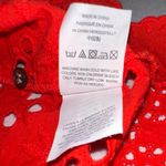 Madewell • Beautiful Bright Poppy Red Eyelet Lattice Scalloped Hem Blouse Size S Photo 9